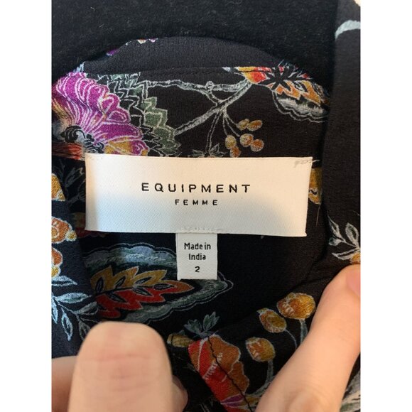 Equipment Femme Bailey Floral-print Button-down Blouse In Multicolor Size 2 - Picture 5 of 7